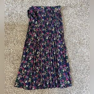 LuLaRoe Floral Deanna Pleated Wrap Around Maxi Skirt